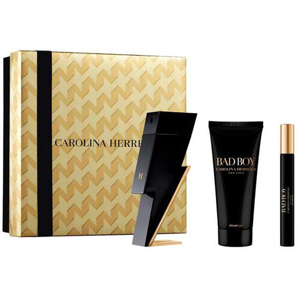 Carolina herrera bad boy eau de toilette 100ml + gel de baño 100 ml + eau de toilette 10 ml